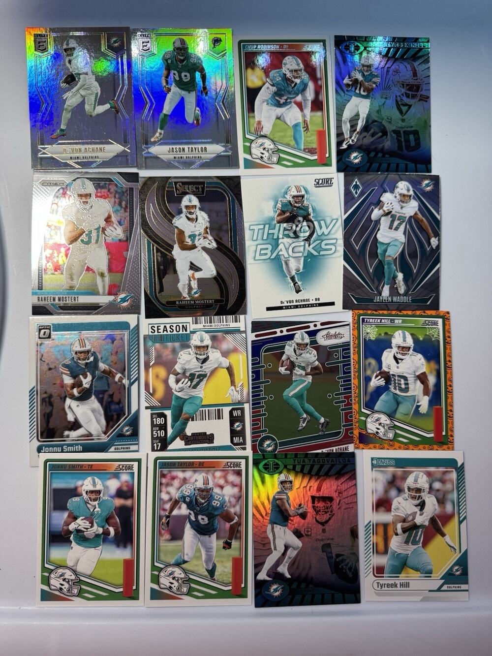 Miami Dolphines Football Mixed Card Lot Of 16